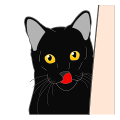 [LINEスタンプ] リアル系黒猫の恋愛慕