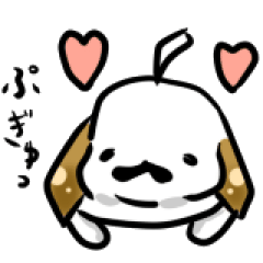 [LINEスタンプ] たれ耳ひげうさぎ