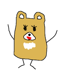 [LINEスタンプ] 四角い熊のくまー