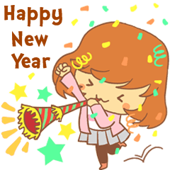 [LINEスタンプ] Happy New Year Girls