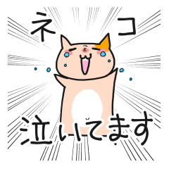 [LINEスタンプ] ネコ泣いてます