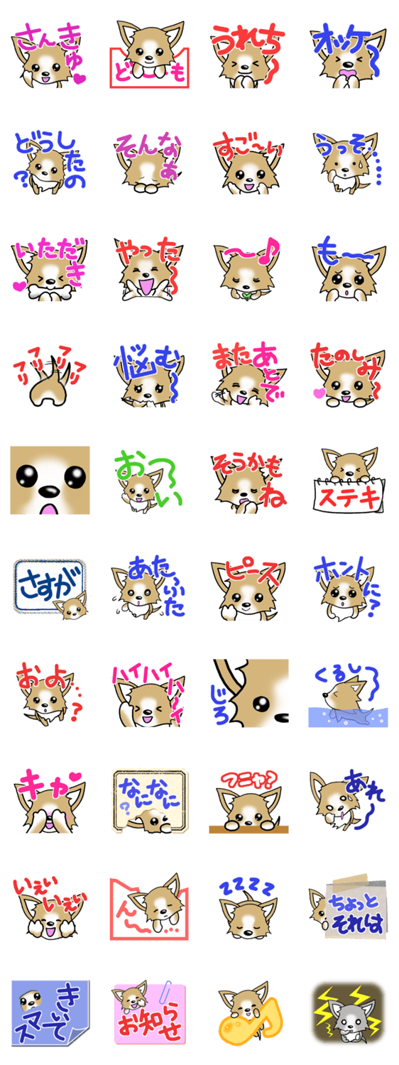 チワワ 犬スタンプ4のスタンプ詳細