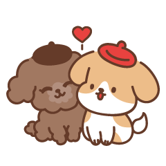 [LINEスタンプ] Lovely Beagle＆poodle