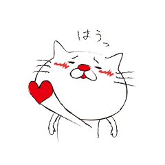 [LINEスタンプ] 赤い鼻のとても白い猫