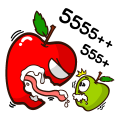 [LINEスタンプ] Funny Apple！！！ (ENG)