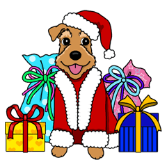 [LINEスタンプ] テリア犬たちの楽しいクリスマスパーティ！の画像（メイン）