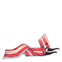 [LINEスタンプ] Straight face bacon.