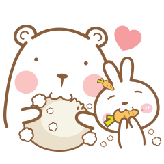 [LINEスタンプ] Bear ＆ Rabbit Lover (EN)