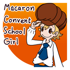 [LINEスタンプ] "Macaron" Convent School Girlの画像（メイン）