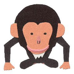 [LINEスタンプ] チンパンジーのバーブくんの画像（メイン）