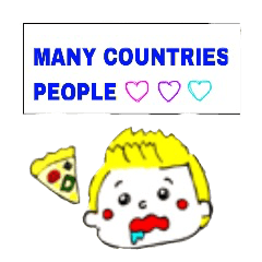 [LINEスタンプ] Many countries people