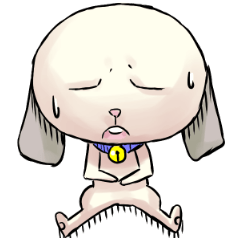 [LINEスタンプ] おなか痛い犬「ゆるけん」さんスタンプ
