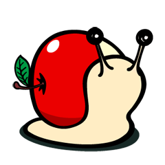 [LINEスタンプ] かたつむりんご