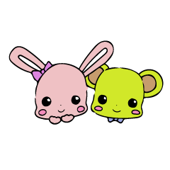 [LINEスタンプ] ぷちりぼんエリーのうさちゃんくまちゃん