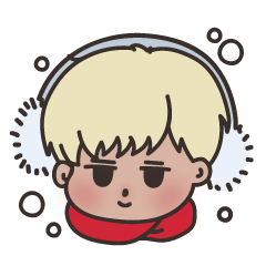 [LINEスタンプ] brown boy 'nini' ver.2 (Winter story)