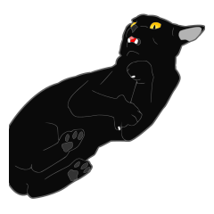 [LINEスタンプ] リアル系黒猫の野性の画像（メイン）