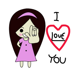 [LINEスタンプ] lady long hair