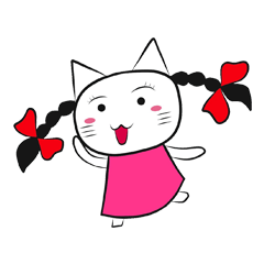 [LINEスタンプ] pigtails cat girl