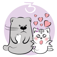 [LINEスタンプ] Cat-ty ＆ Bear-ry 3