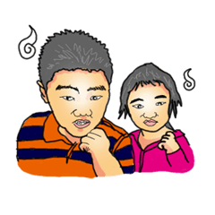 [LINEスタンプ] wenwen and his younger sister.