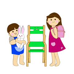 [LINEスタンプ] rabi kids chair
