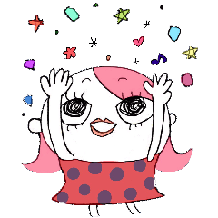 [LINEスタンプ] ピンク頭のガン見ちゃん2
