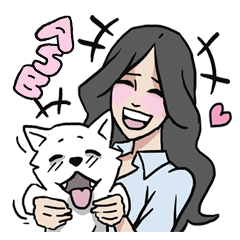 [LINEスタンプ] AsB - Comic Girls / My Day With My Dog