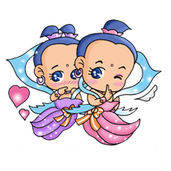 [LINEスタンプ] The Cuter flying little girls