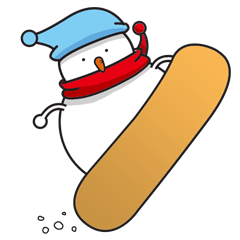 [LINEスタンプ] スノーボード雪だるま