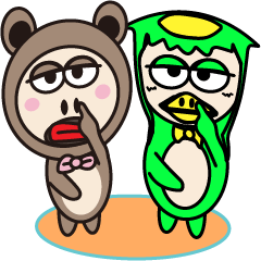 [LINEスタンプ] BubbleBear V.S. TinyKappa