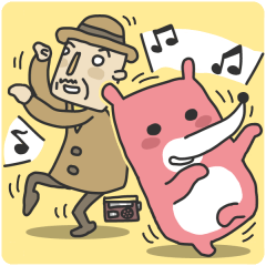 [LINEスタンプ] Shy Grandpa and PINDY the Bear