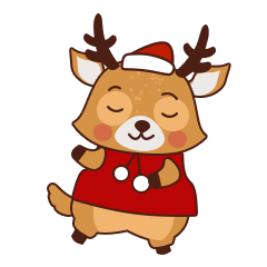 [LINEスタンプ] Christmas Deer Winter Snow Setの画像（メイン）