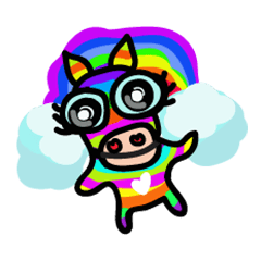 [LINEスタンプ] Rainbow Donkey