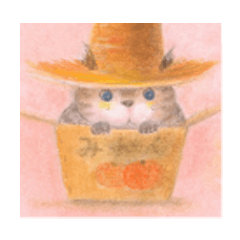 [LINEスタンプ] 麦藁帽子をかぶった猫の画像（メイン）