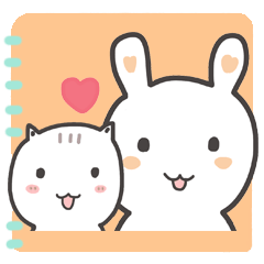 [LINEスタンプ] Rabbit and small cat