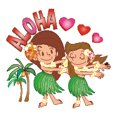 [LINEスタンプ] Aloha！ リオン＆キララ Sisterの画像（メイン）