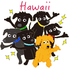 [LINEスタンプ] ガジュとフクとその兄弟たち in Hawaiiの画像（メイン）