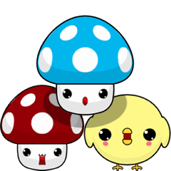 [LINEスタンプ] Color Mushrooms (Everyday Life)