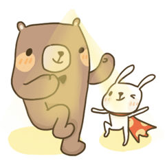 [LINEスタンプ] SuPER Bunny ＆ PuRE Bear