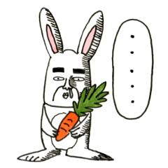 [LINEスタンプ] やたら見てくる奇妙なウサギ