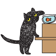 [LINEスタンプ] Black cat artの画像（メイン）