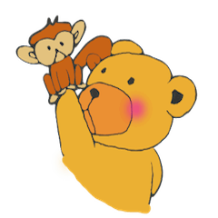 [LINEスタンプ] クマシーとさるー