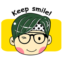 [LINEスタンプ] Cute Boy with Green Hair