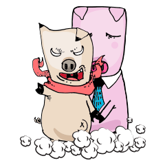 [LINEスタンプ] THE SICK PIG