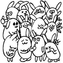 [LINEスタンプ] うさぎーランド よく使う編