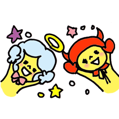 [LINEスタンプ] エンジェルちゃんとデビルくん