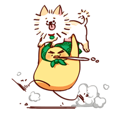 [LINEスタンプ] Chicken and Puppy