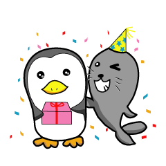 [LINEスタンプ] The Gray Seal and Gray Penguin