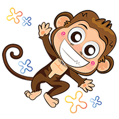 [LINEスタンプ] Jodd ＆ Jaow: The little naughty monkey.の画像（メイン）