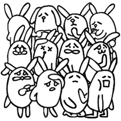 [LINEスタンプ] うさぎーランド 気よわい編